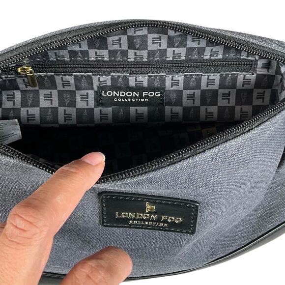 London Fog Canvas Cosmetic Bag NWT Gray Black Travel Toiletry Case Men Organizer - Picture 8 of 13